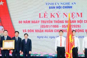 Huân chương Lao động hạng Ba và hành trình 60 năm giữ kỷ cương của Nội chính Đảng Nghệ An