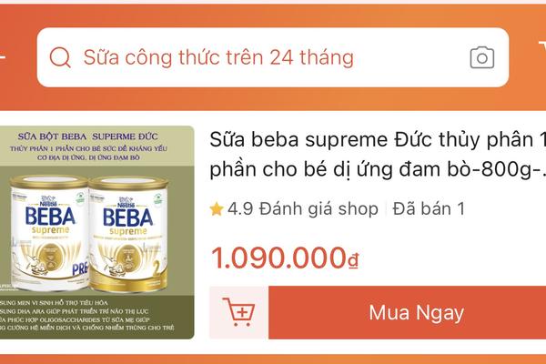 Đề nghị ngừng kinh doanh sữa bột Beba và Alfamino trên sàn thương mại điện tử