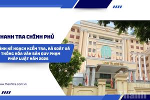 Thanh tra Chính phủ ban hành Kế hoạch kiểm tra, rà soát và hệ thống hóa văn bản quy phạm pháp luật năm 2026