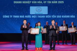 Yến sào Khánh Hòa được vinh danh Top 20 doanh nghiệp văn hóa, uy tín năm 2025