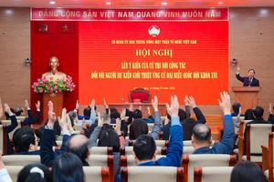 Tán thành 5 nhân sự MTTQ giới thiệu ứng cử Quốc hội khóa XVI