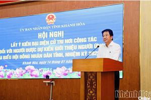 Giới thiệu Chủ tịch UBND tỉnh Trần Phong và các Phó Chủ tịch ứng cử đại biểu HĐND tỉnh Khánh Hòa