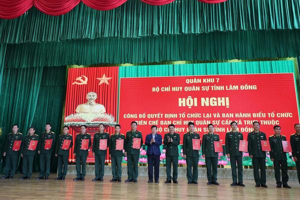 Điều động, bổ nhiệm 124 sĩ quan làm Chỉ huy trưởng Ban Chỉ huy Quân sự cấp xã ở Lâm Đồng