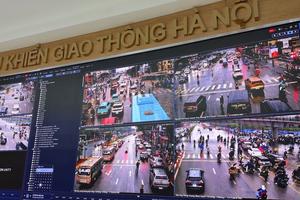 Camera AI phát huy hiệu quả trong công tác dẫn đoàn, điều tiết giao thông phục vụ Đại hội XIV