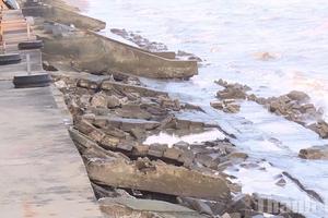 Thanh Hóa công bố tình huống khẩn cấp sạt lở kè biển Hoằng Thanh