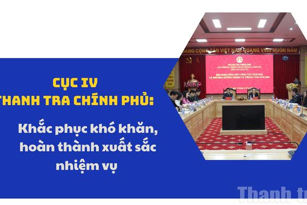 Cục IV, Thanh tra Chính phủ: Khắc phục khó khăn, hoàn thành xuất sắc nhiệm vụ