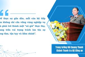 Trung tướng Bùi Quang Thanh, Chánh Thanh tra Bộ Công an: Mỗi cán bộ tiếp dân là một “sứ giả” của sự công tâm, liêm chính