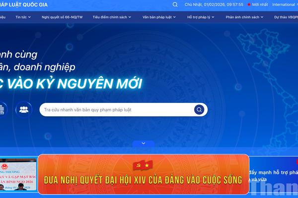 “Đưa Nghị quyết Đại hội XIV của Đảng vào cuộc sống” trên Cổng Pháp luật quốc gia