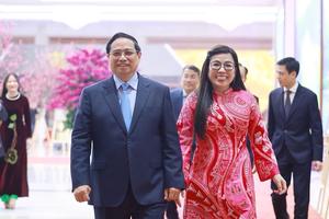 Thủ tướng và phu nhân chủ trì tiệc chiêu đãi đoàn Ngoại giao nhân dịp Tết cổ truyền