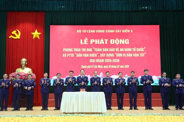 Bộ Tư lệnh Vùng Cảnh sát biển 3 phát động hai phong trào thi đua giai đoạn 2026–2030