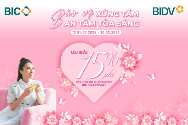 BIC ưu đãi 15% phí bảo hiểm sức khoẻ cao cấp mừng Ngày Quốc tế Phụ nữ