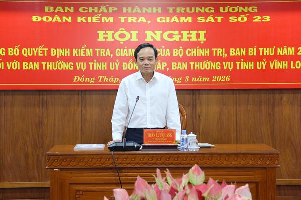 Công bố quyết định kiểm tra của Bộ Chính trị với Ban Thường vụ Tỉnh ủy Đồng Tháp, Vĩnh Long