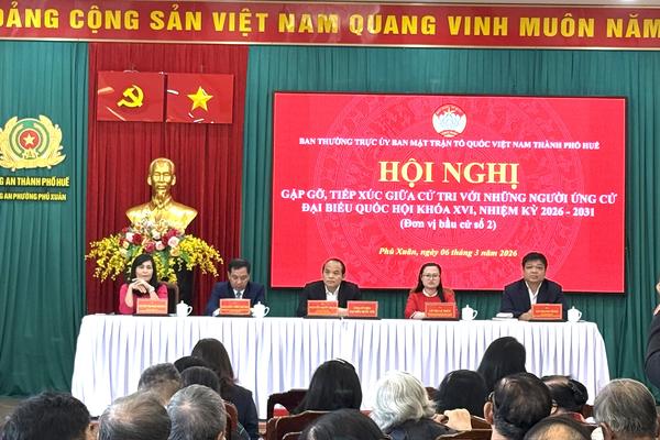 TP Huế: 5 ứng cử viên đại biểu Quốc hội khóa XVI tiếp xúc cử tri, cam kết hành động vì Nhân dân