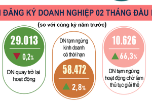 Doanh nghiệp thành lập mới tăng mạnh trong 2 tháng đầu năm 2026