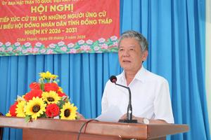 Bí thư Tỉnh ủy Đồng Tháp và các ứng cử viên tiếp xúc cử tri vận động bầu cử