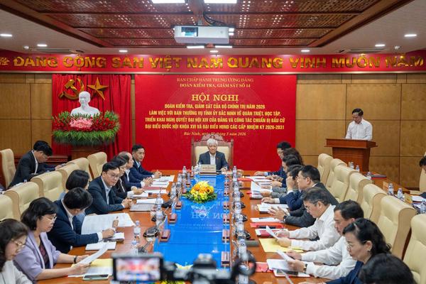 Đoàn kiểm tra, giám sát số 14 của Bộ Chính trị làm việc tại Bắc Ninh