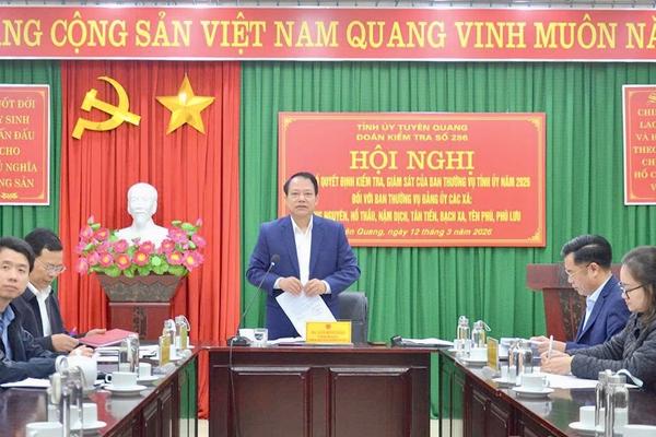 Tuyên Quang: Kiểm tra, giám sát để kịp thời tháo gỡ khó khăn tại 7 xã