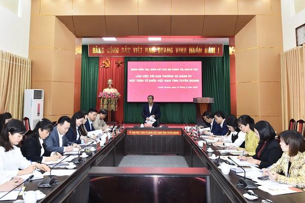 MTTQ các cấp tỉnh Tuyên Quang tổ chức 126 cuộc kiểm tra, 126 cuộc giám sát công tác bầu cử