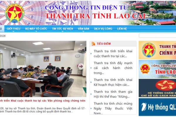 Cổng Thông tin điện tử Thanh tra Lào Cai: Kênh thông tin chính thức ngày càng phát huy hiệu quả