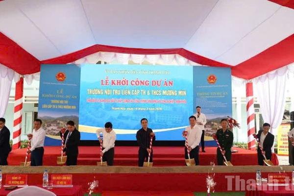 Thanh Hóa: Khởi công đồng loạt trường nội trú vùng biên