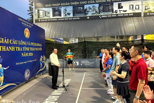 Khai mạc giải cầu lông, pickleball Thanh tra tỉnh Thái Nguyên năm 2026