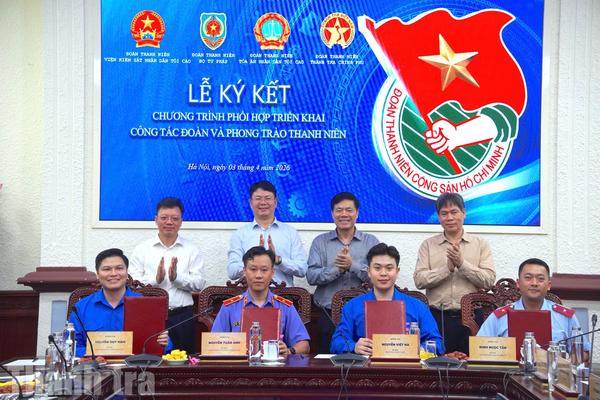 Đoàn Thanh niên 4 cơ quan Khối Nội chính ký kết công tác phối hợp
