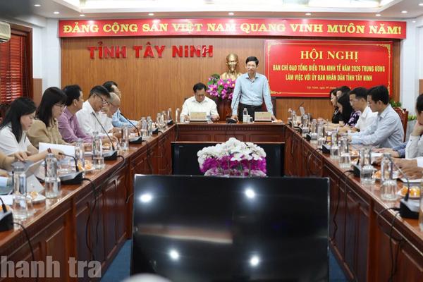 Tây Ninh: Đoàn công tác Trung ương kiểm tra, giám sát tổng điều tra kinh tế năm 2026