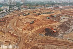 Hồ điều hòa Mễ Trì gấp rút thi công, đảm bảo thoát nước phía Tây Hà Nội