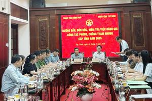 Tổ công tác của Thanh tra Chính phủ làm việc về đánh giá công tác PCTN cấp tỉnh năm 2025 tại Tây Ninh