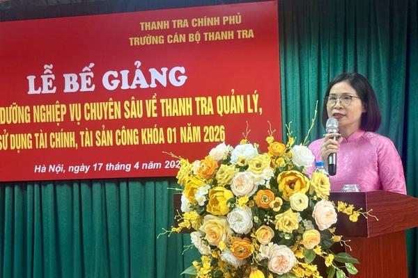 Bế giảng lớp bồi dưỡng nghiệp vụ về thanh tra quản lý, sử dụng tài chính, tài sản công
