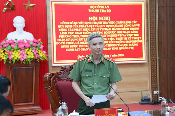 Thanh tra Bộ Công an: Công bố quyết định thanh tra tại Công an tỉnh Quảng Trị