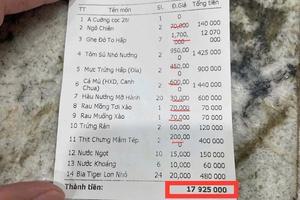 Công an Thanh Hoá thông tin về việc hoá đơn gần 18 triệu đồng tại Sầm Sơn