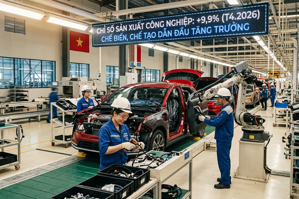 Chỉ số sản xuất công nghiệp tăng 9,2% trong 4 tháng đầu năm