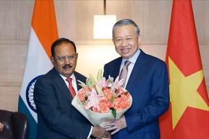 Tổng Bí thư, Chủ tịch nước Tô Lâm tiếp Cố vấn An ninh Quốc gia Ấn Độ Ajit Doval
