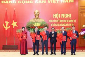 Điều chỉnh một số chức danh lãnh đạo lên diện Bộ Chính trị, Ban Bí thư quản lý