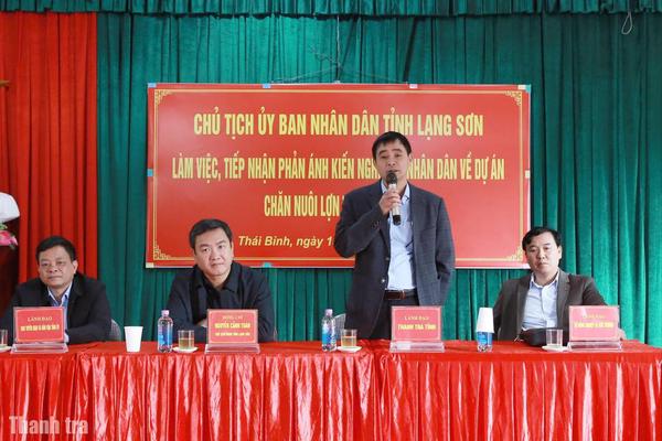 Lạng Sơn: Giải quyết dứt điểm vụ việc Dự án Trang trại chăn nuôi lợn tại xã Thái Bình trong tháng 5/2026