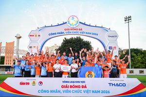 Công đoàn Ngân hàng Việt Nam vô địch vòng loại phía Bắc Giải bóng đá công nhân, viên chức 2026