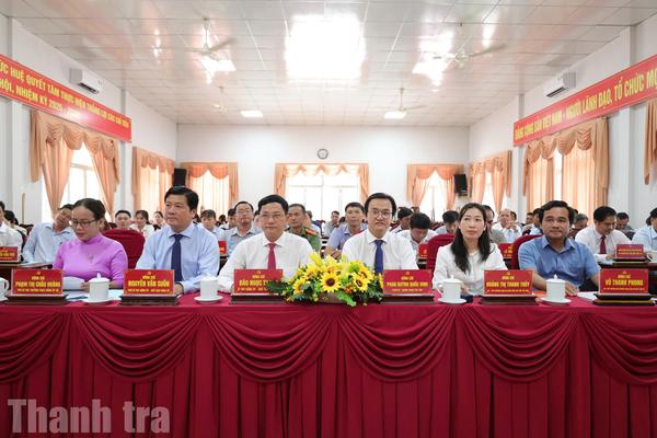 Chánh Thanh tra tỉnh dự sơ kết 1 năm vận hành mô hình chính quyền địa phương 2 cấp tại xã Đức Huệ