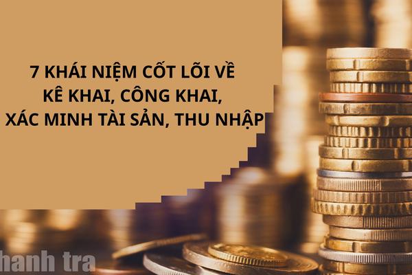 7 khái niệm cốt lõi về kê khai, công khai, xác minh tài sản, thu nhập