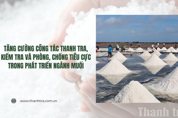 Tăng cường công tác thanh tra, kiểm tra và phòng, chống tiêu cực trong phát triển ngành muối