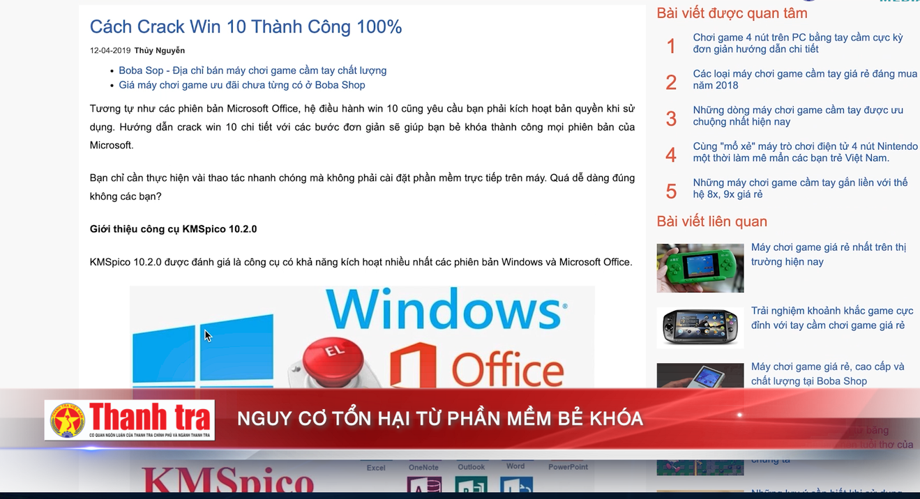 Nguy cơ tổn hại từ phần mềm bẻ khóa