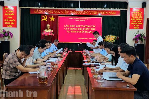 Tổ công tác Cục I Thanh tra Chính phủ làm việc tại Tuyên Quang về các nhiệm vụ trọng tâm