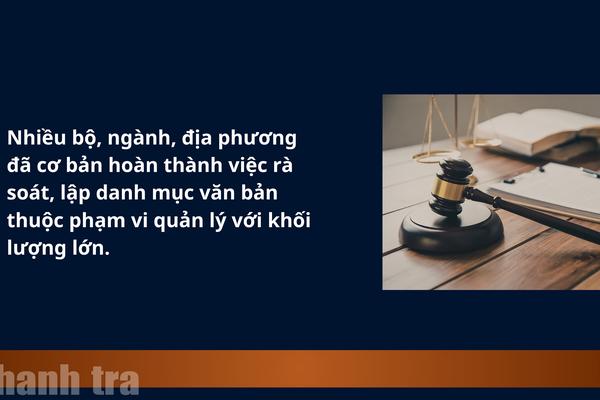 Tổng rà soát văn bản quy phạm pháp luật: Nhiều bộ, ngành, địa phương tăng tốc về đích
