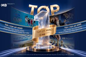MB đạt Top 1 thương hiệu Ngân hàng dành cho Khách hàng ưu tiên, Top 1 sản phẩm cấp vốn được khách hàng ưu tiên lựa chọn