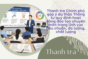 Thanh tra Chính phủ góp ý dự thảo Thông tư quy định hoạt động đào tạo chuyên môn trong lĩnh vực tiêu chuẩn, đo lường, chất lượng