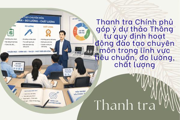 Thanh tra Chính phủ góp ý dự thảo Thông tư quy định hoạt động đào tạo chuyên môn trong lĩnh vực tiêu chuẩn, đo lường, chất lượng