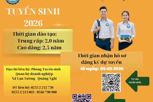 Trường Cao đẳng Kỹ nghệ Dung Quất thông tin tuyển sinh năm 2026