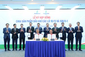 PETROVIETNAM tổ chức lễ ký hợp đồng chia sẻ sản phẩm dầu khí và hợp đồng mua bán khí, mỏ Sư tử trắng