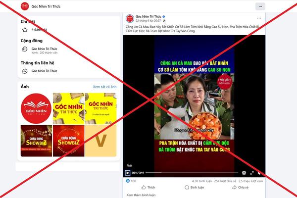 Cà Mau: Thông tin “công an bao vây bắt cơ sở làm tôm khô giả tại xã Cái Nước” là sai sự thật