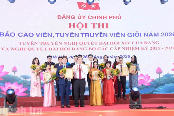 17 báo cáo viên tranh tài tại Hội thi Báo cáo viên giỏi Đảng bộ Chính phủ 2026
